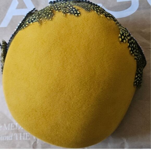 John Paris New York Women Yellow Wool Hat with feathers main image 8